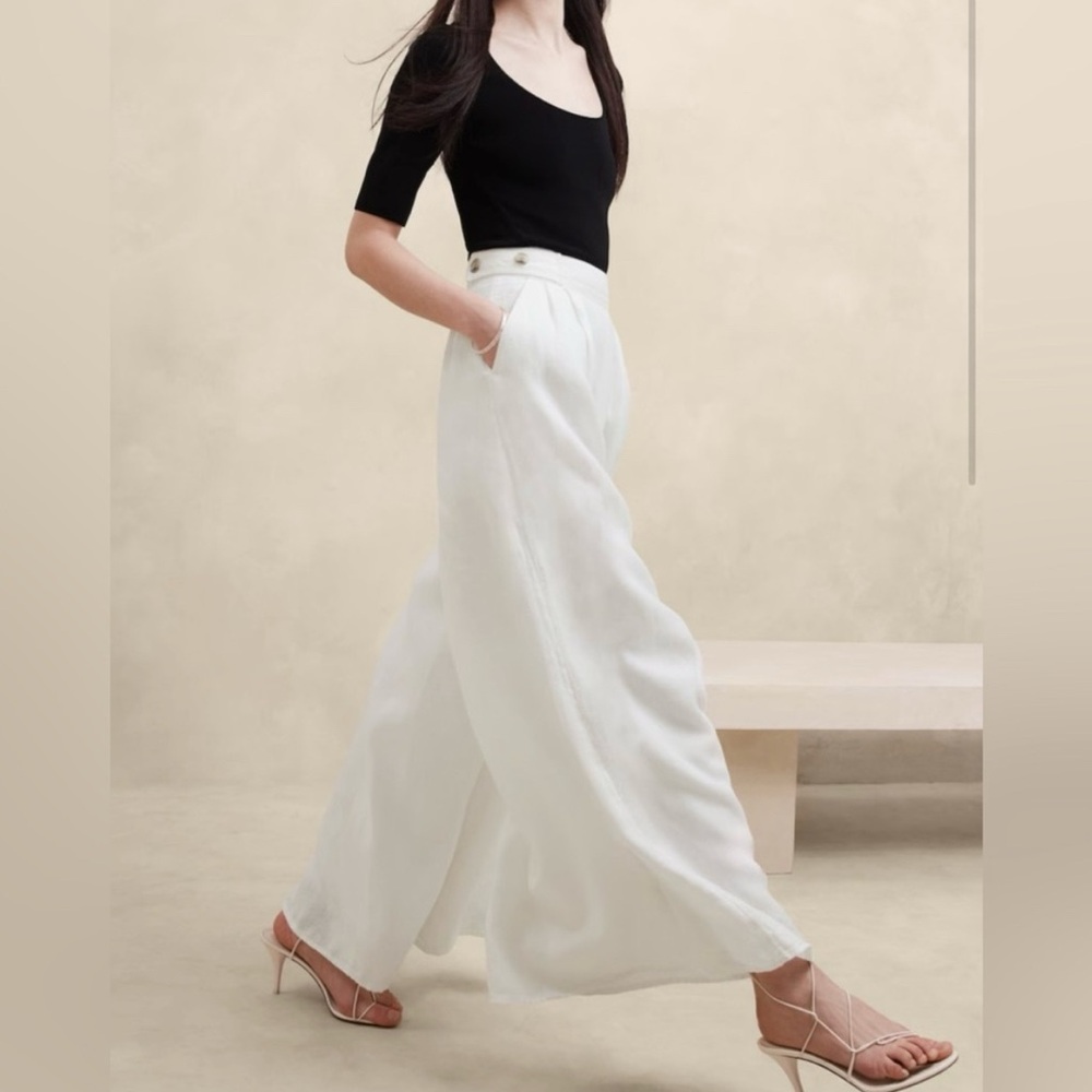 Banana Republic Cream Wide Leg Pants